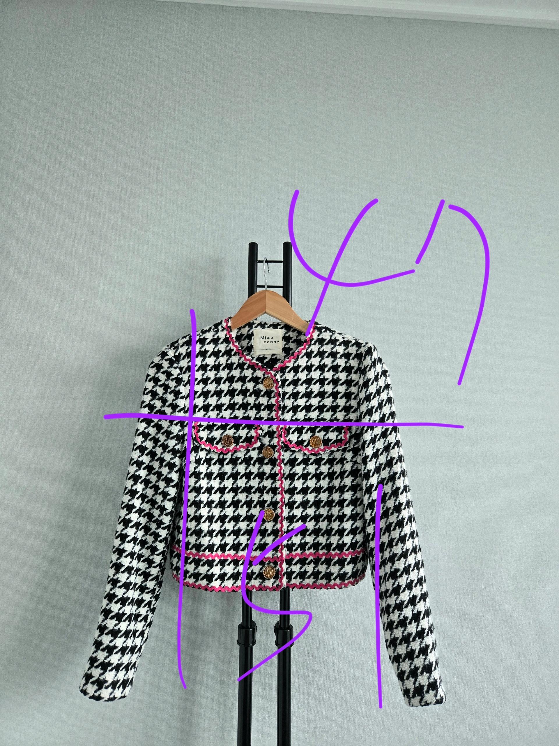 뮤즈베니 하운드투스 체크 트위드 자켓 8