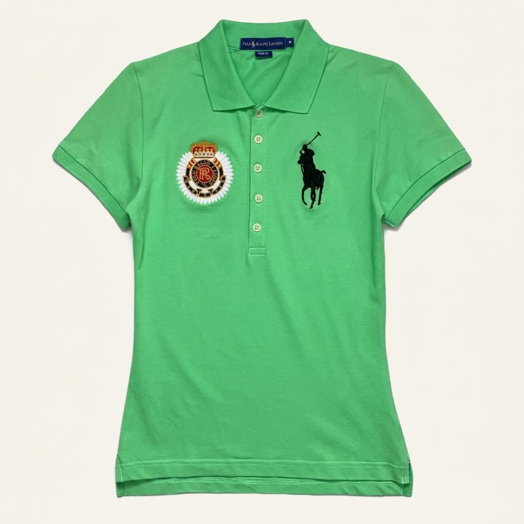 POLO RALPH LAUREN 빅포니 슬림 코튼 카라티셔츠 그린 M