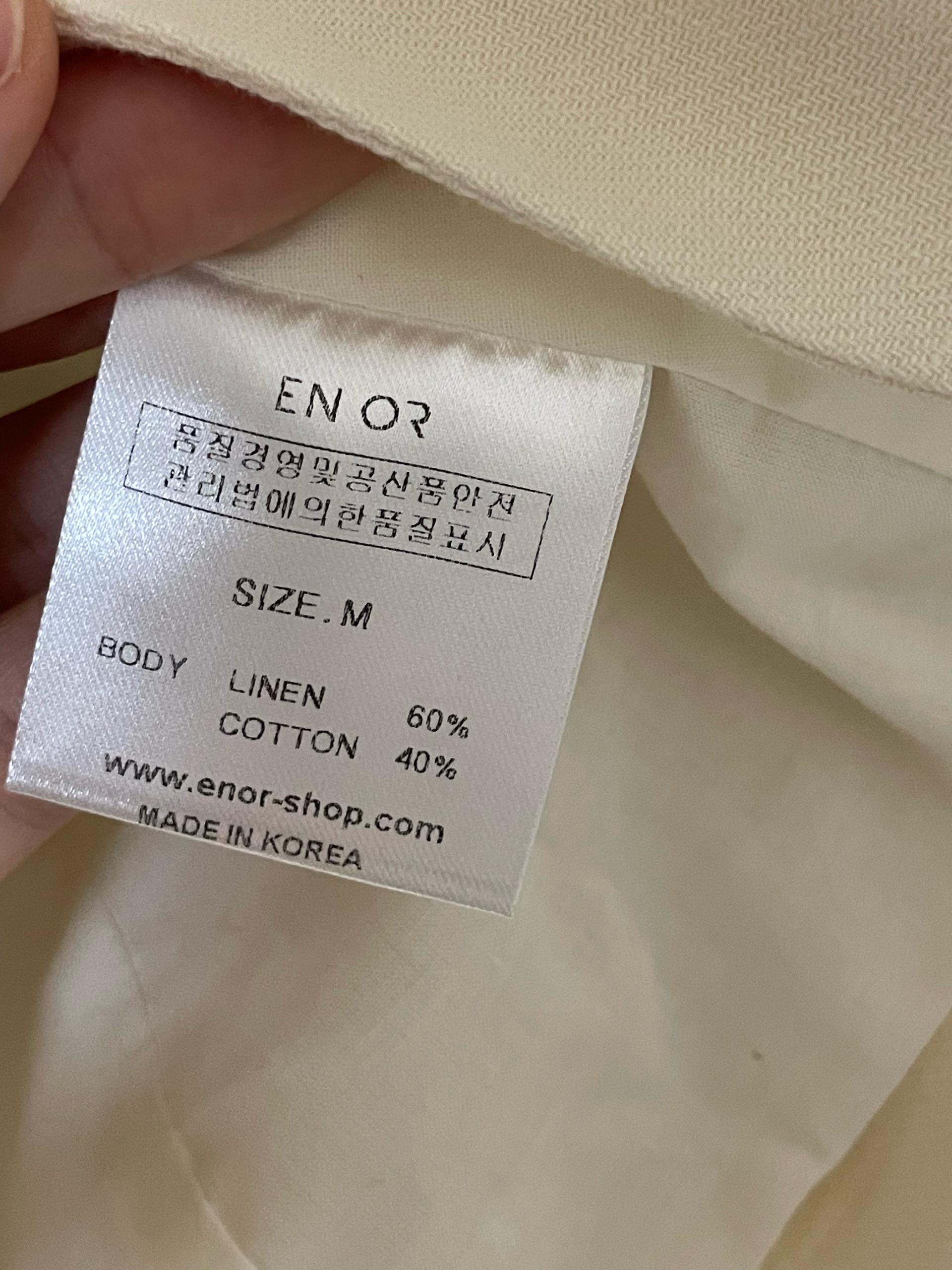 엔오르 린넨 코튼 혼방 반팔 크롭 재킷 아이보리 11
