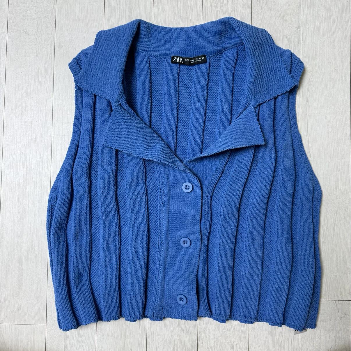 [ZARA] 자라 블루 니트 탑 베스트 2