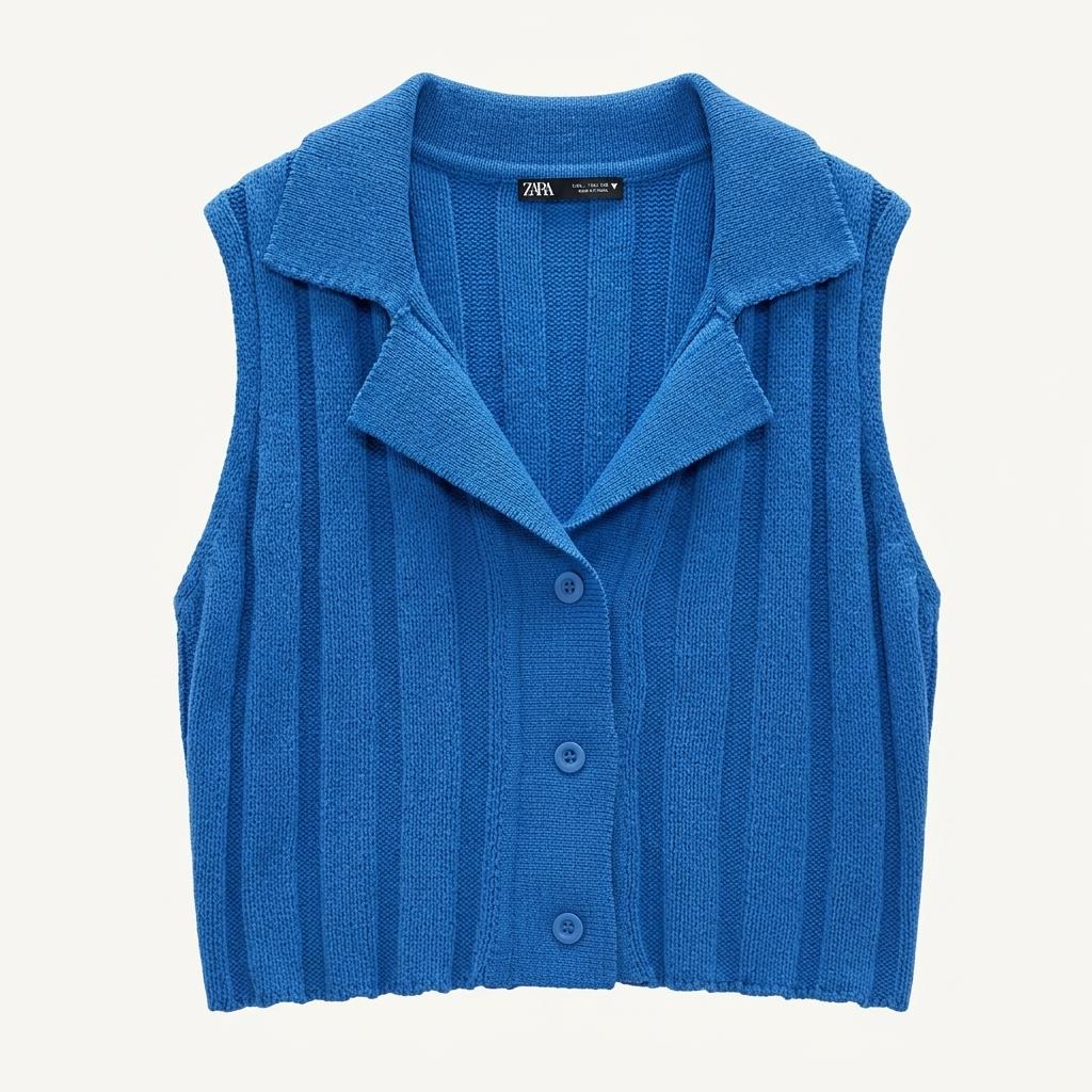 [ZARA] 자라 블루 니트 탑 베스트 1