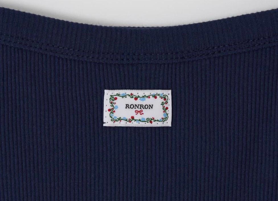 [론론] GINGHAM RASPBERRY JAM GOLGI SLEEVELESS NAVY 6