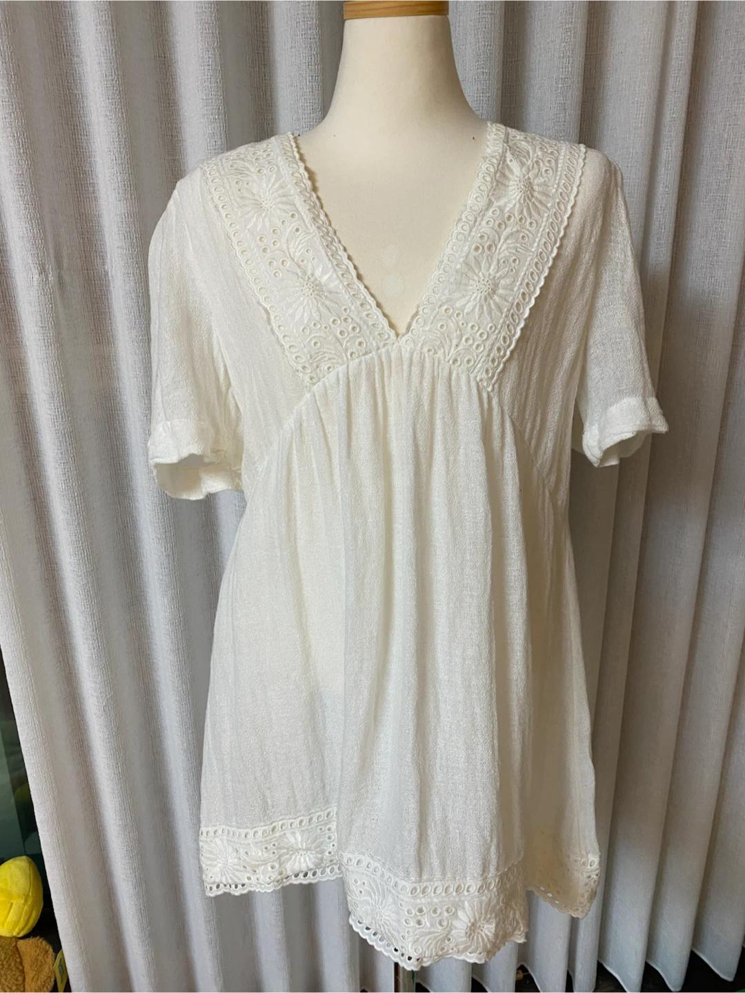 ZARA 화이트 레이스 블라우스 S 3