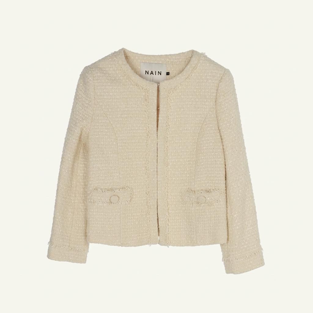 나인 트위드 재킷 아이보리 S