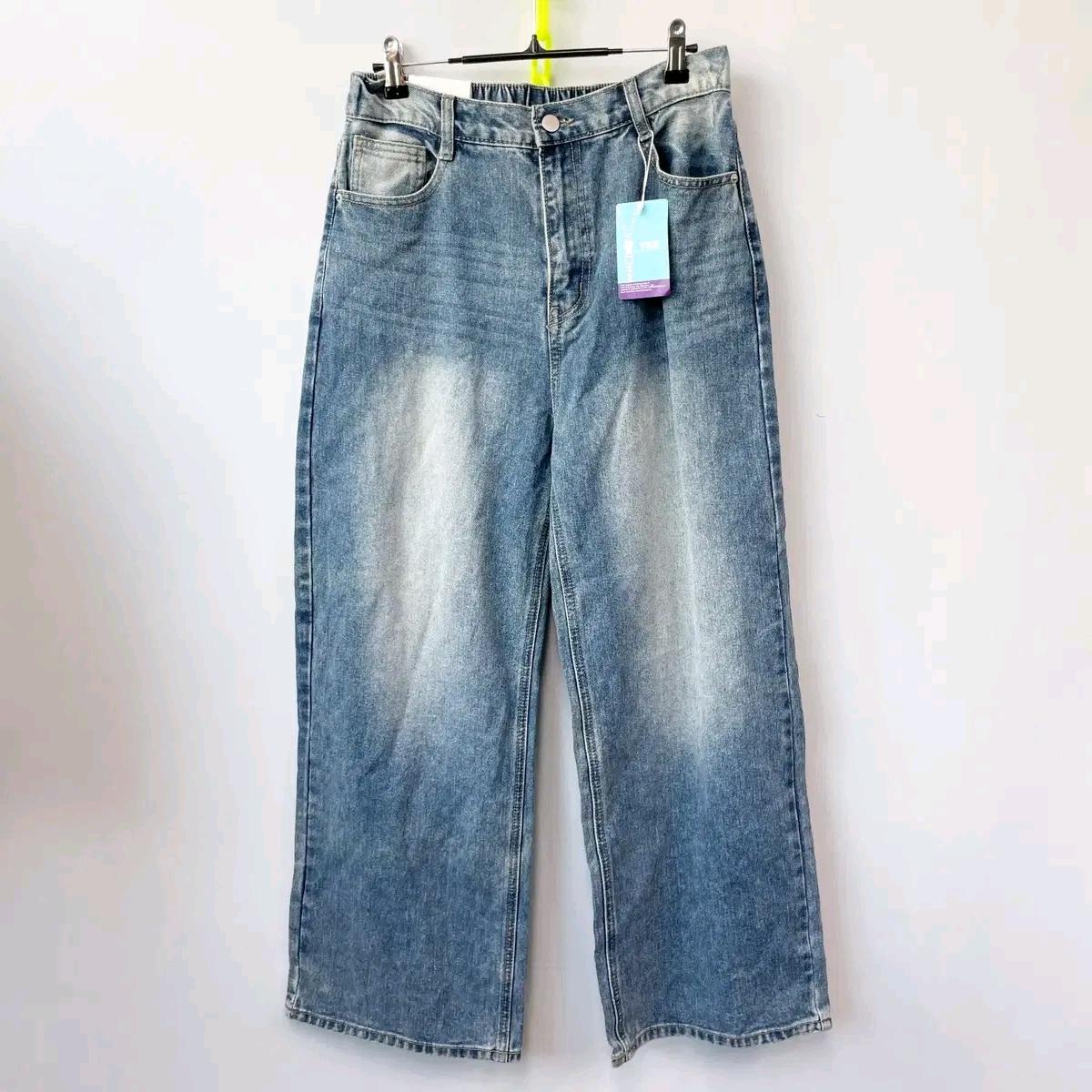 택새상품 밴딩 와이드 데님청바지 XL 2