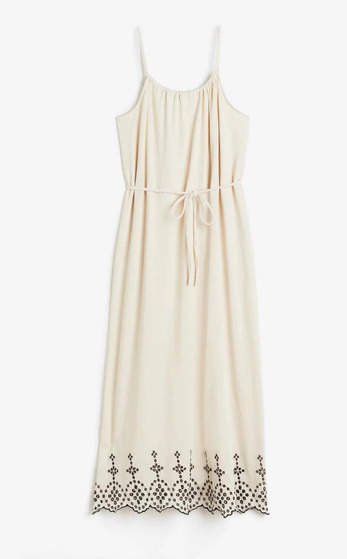H&M 아이보리 자수 롱 원피스 L 2