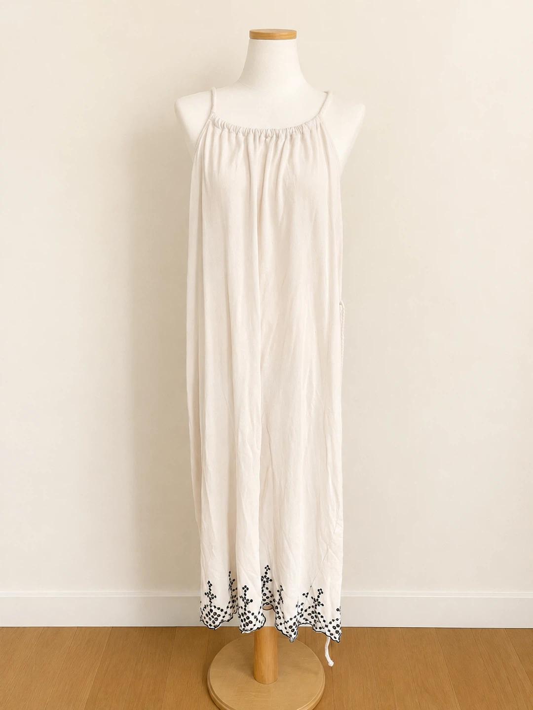 H&M 아이보리 자수 롱 원피스 L 4