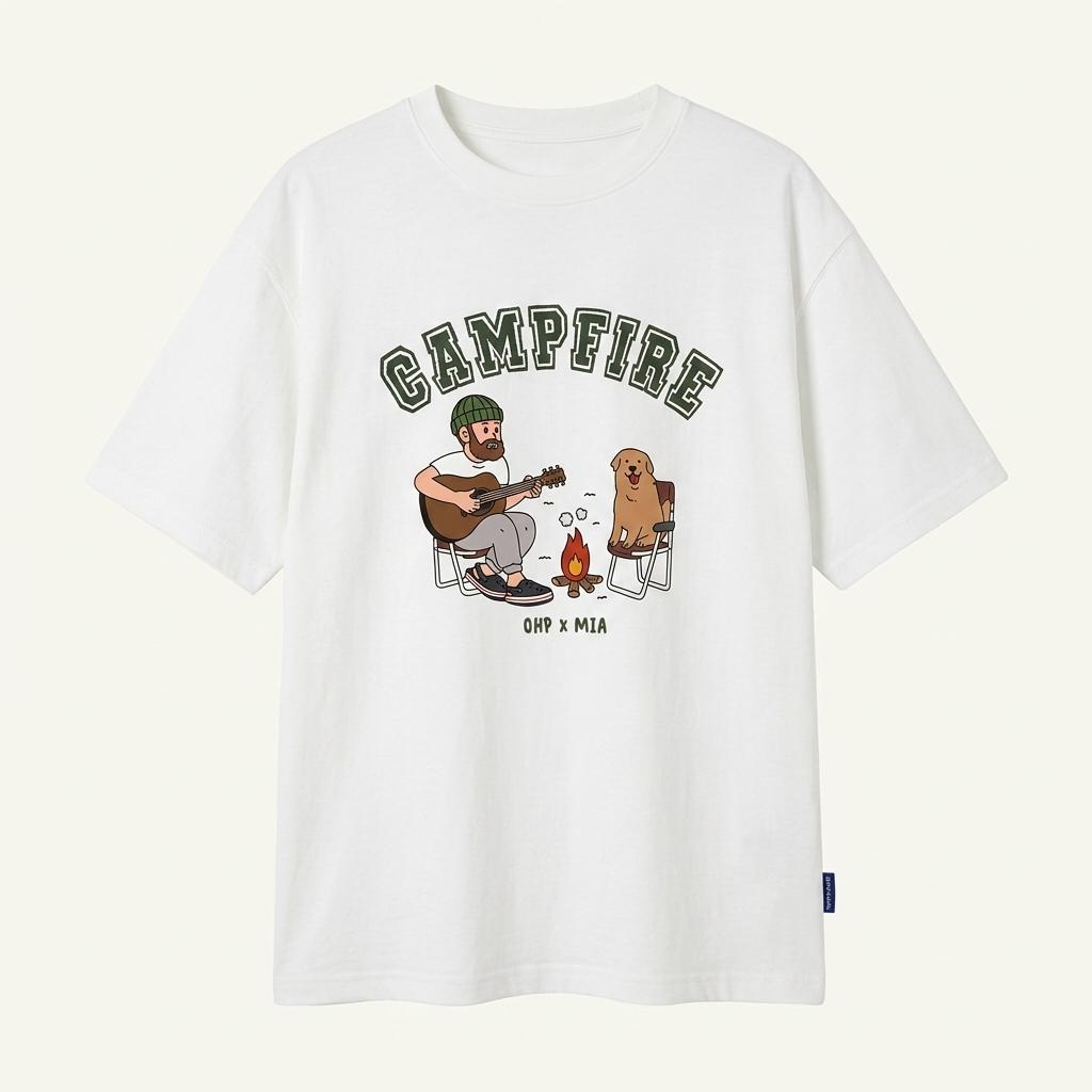 O.H.P 캠핑 그래픽 반팔티 2XL