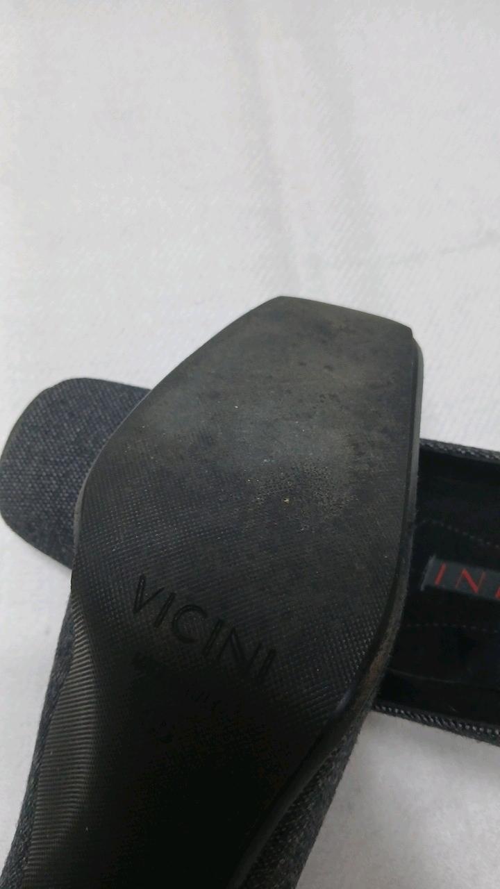 [VICINI] 비치니 데님 텍스처 스퀘어토 펌프스 힐 4