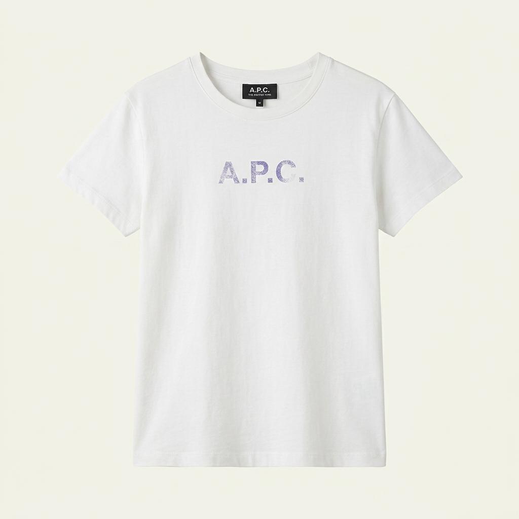 S 아페쎄 APC 화이트 반팔 티 E591