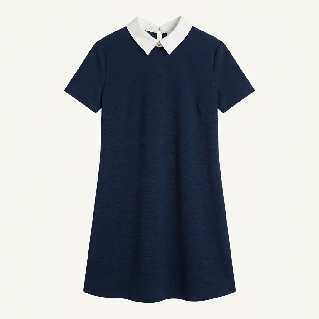 미사용) ZARA TRAFALUC 네이비 자수 원피스 M