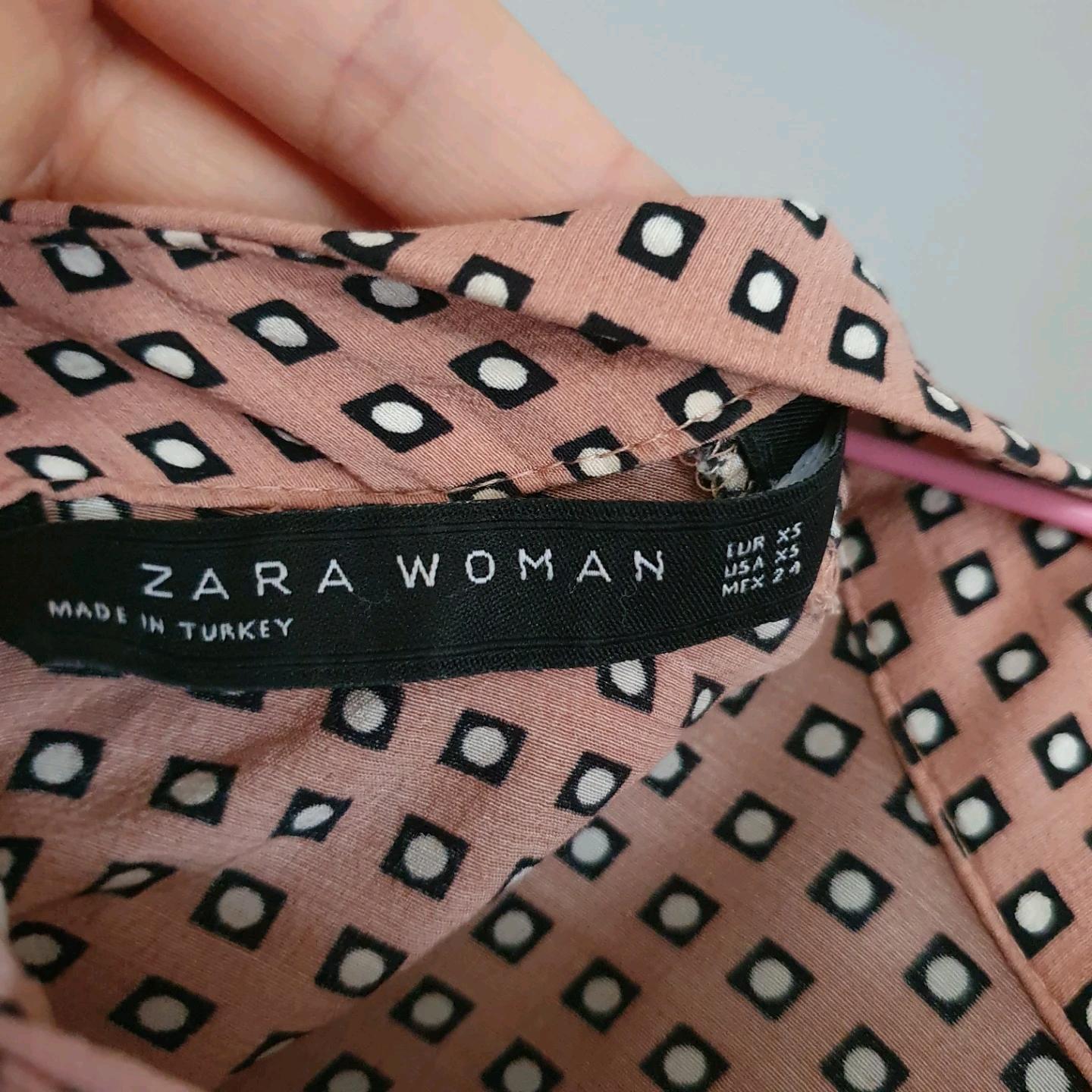 자라 ZARA 기하학 패턴 타이넥 블라우스 / 리본 타이 블라우스 5