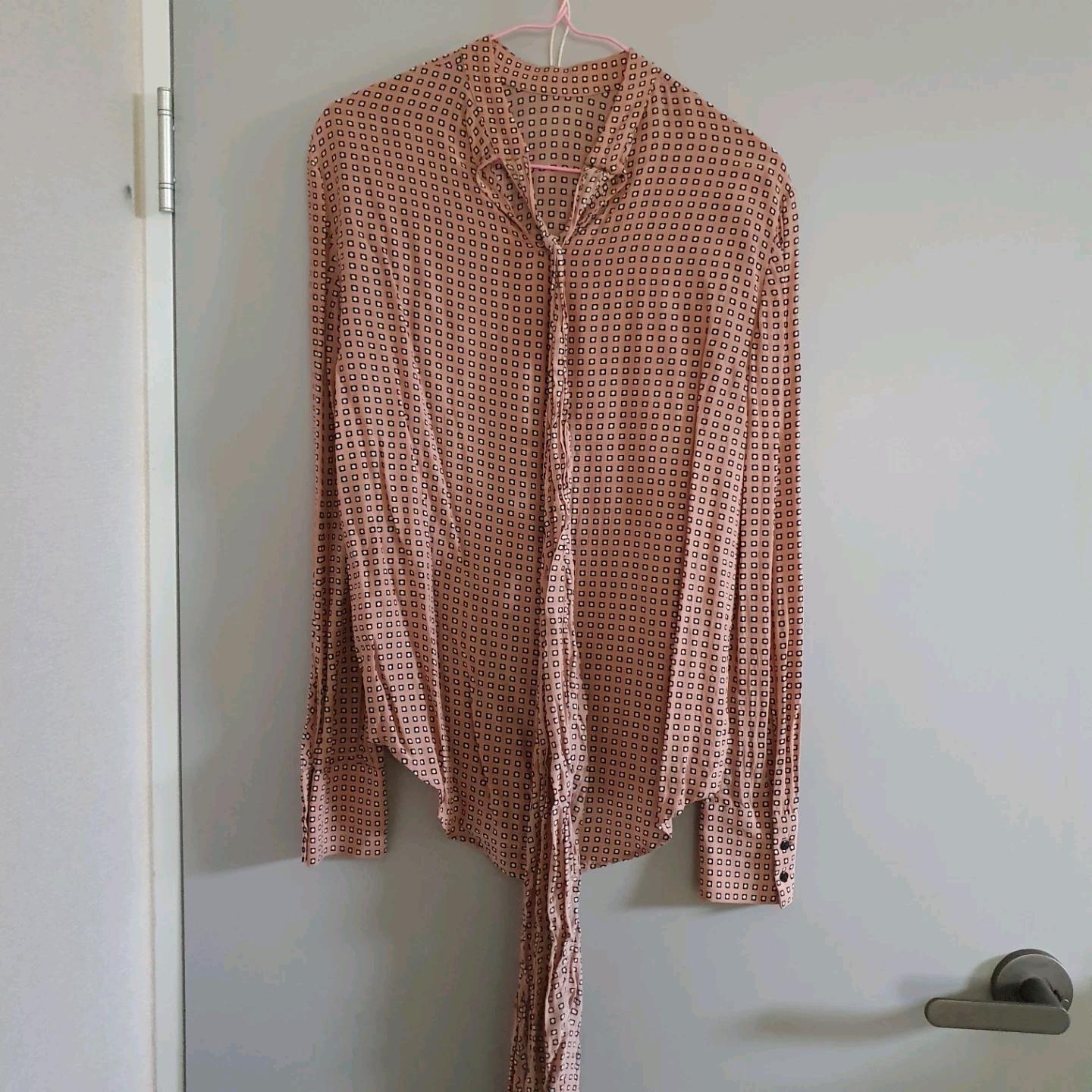 자라 ZARA 기하학 패턴 타이넥 블라우스 / 리본 타이 블라우스 3