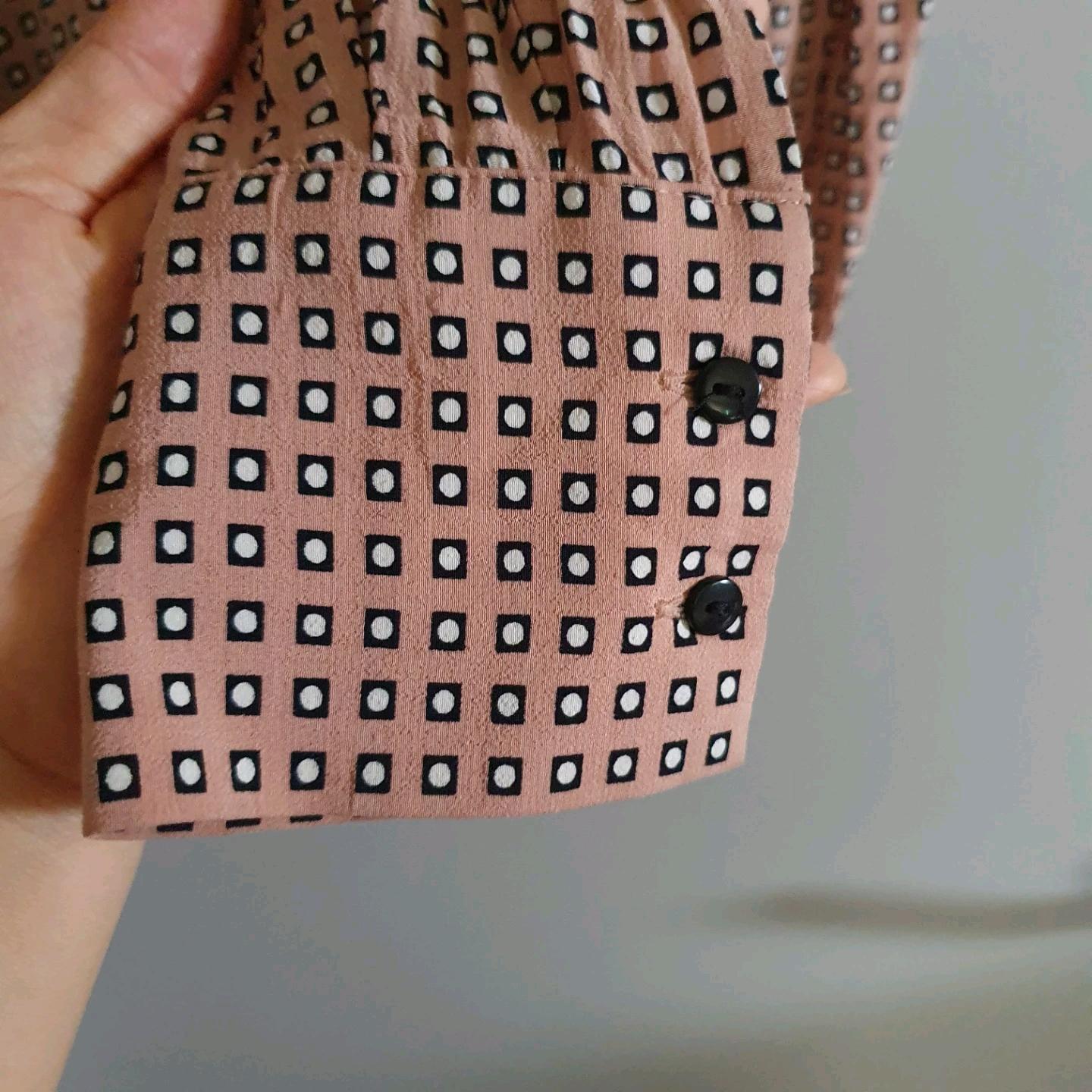 자라 ZARA 기하학 패턴 타이넥 블라우스 / 리본 타이 블라우스 6