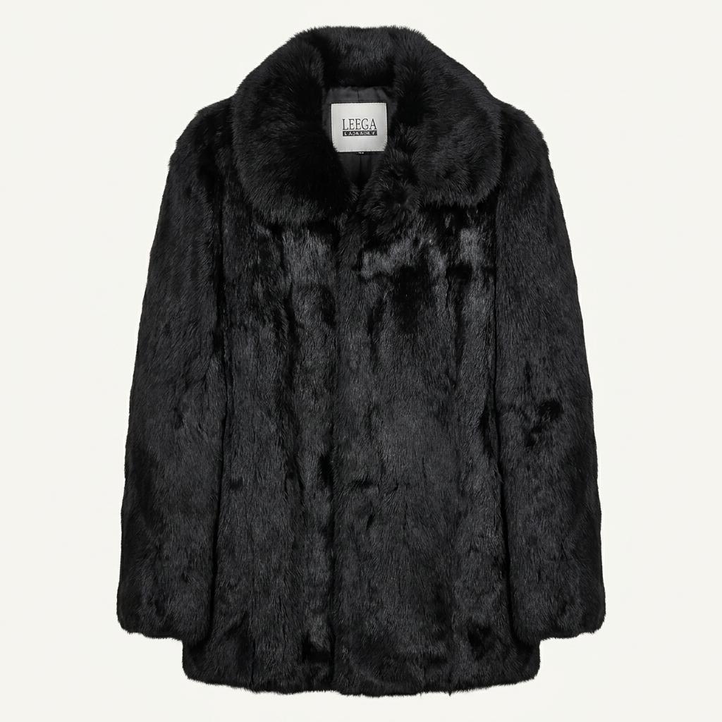 LEEGA LUXURY 블랙 퍼 코트