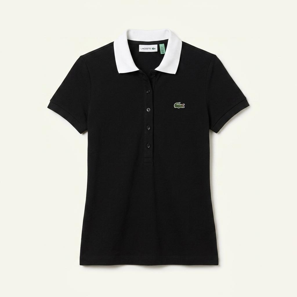 라코스테 여성 카라 반팔 티셔츠 블랙 36