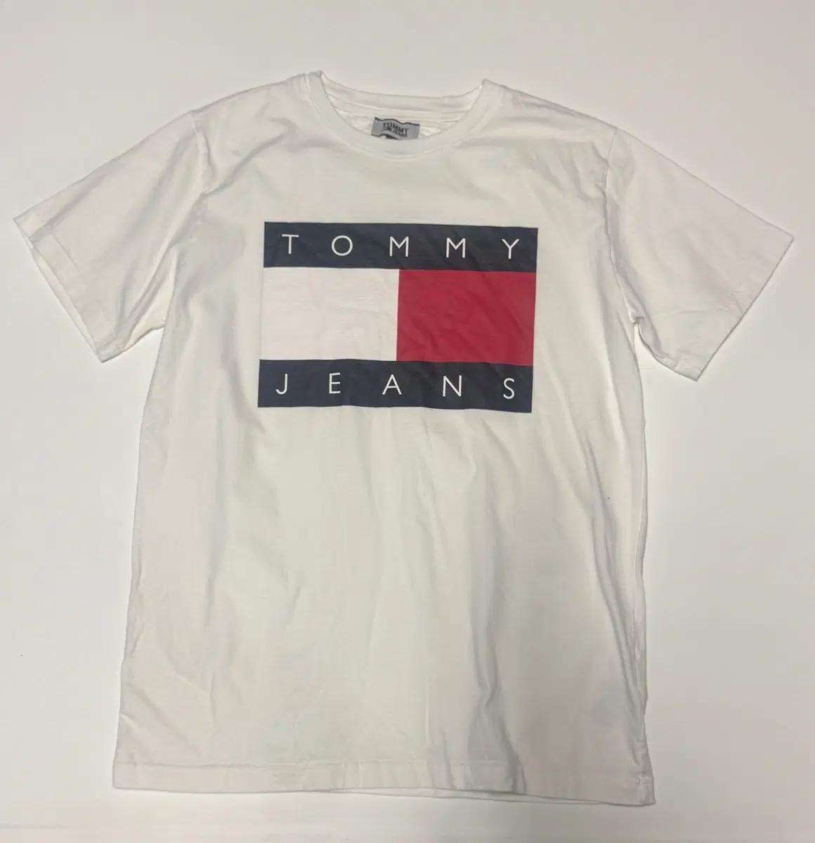 타미 tommy 진스 빅 로고 반팔 티셔츠 M ~ L 화이트 2