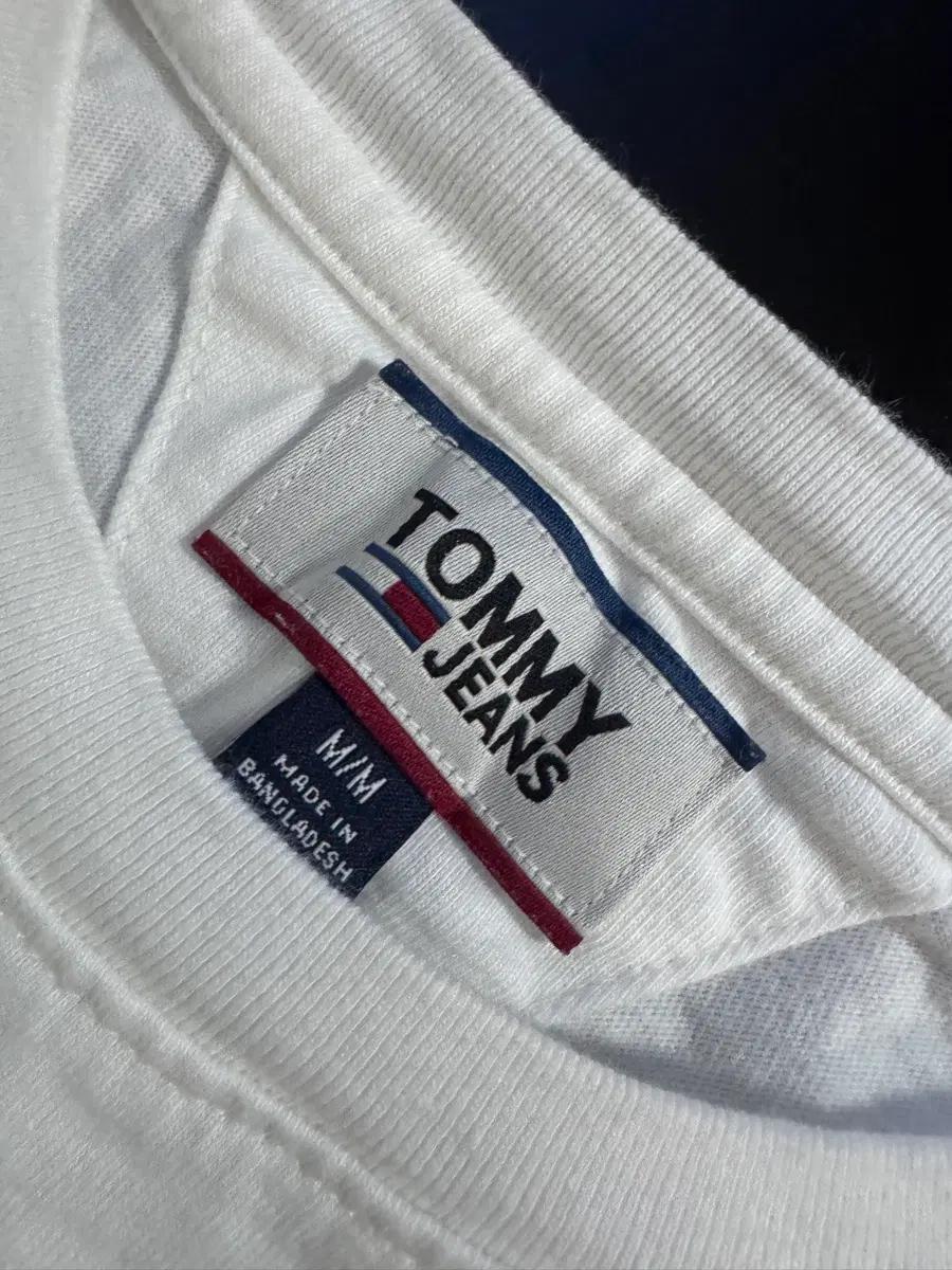 타미 tommy 진스 빅 로고 반팔 티셔츠 M ~ L 화이트 4
