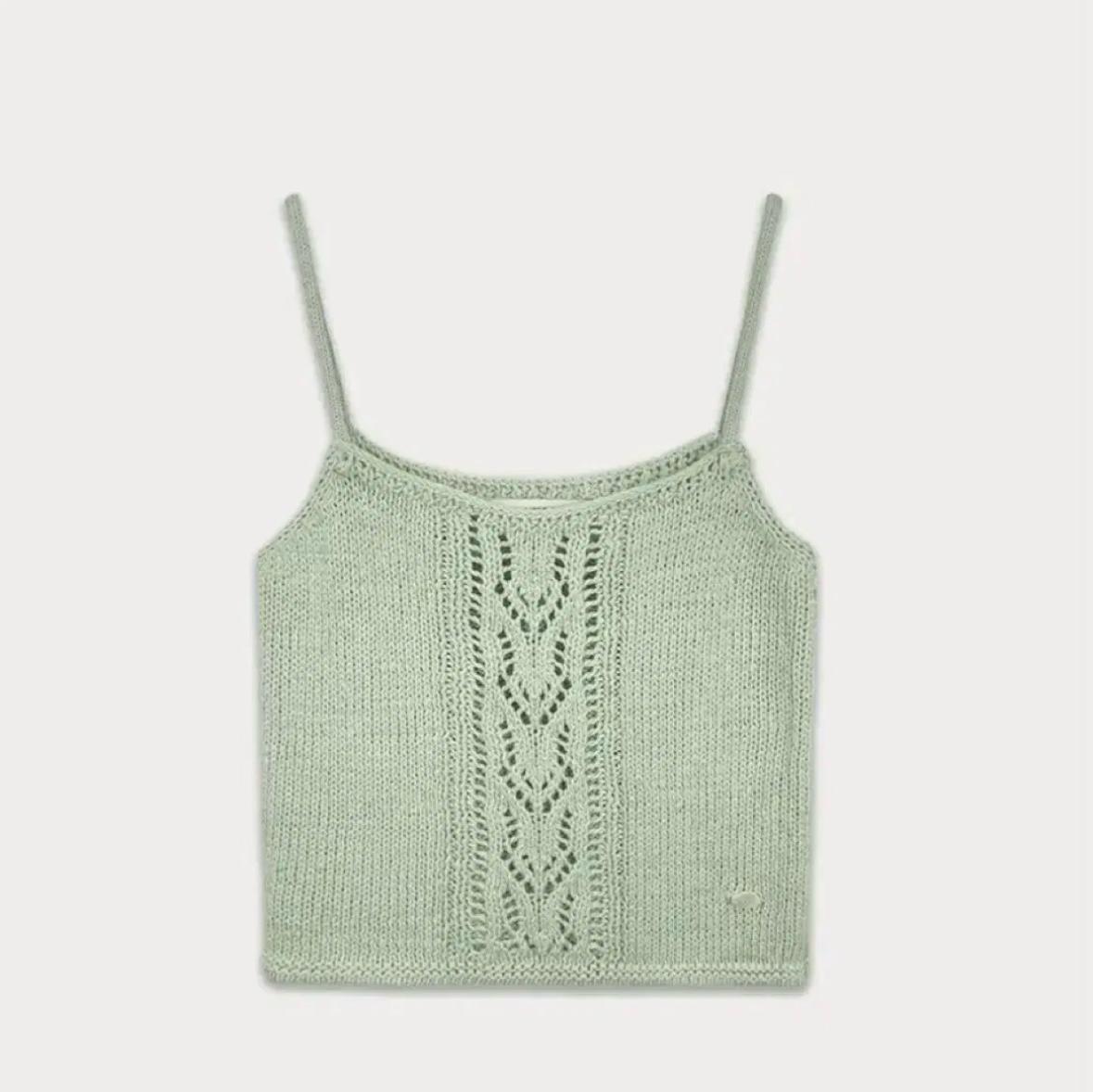 Leaf Cotton Sleeveless Knit - Mint 2