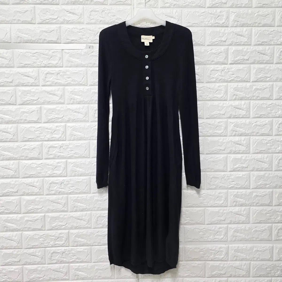S 도나카란 DKNY 블랙 캐시미어 원피스  E633 2