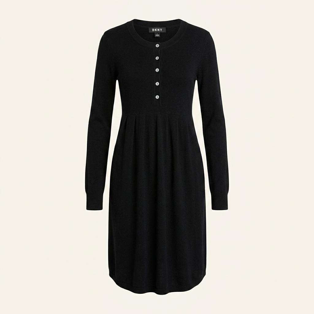 S 도나카란 DKNY 블랙 캐시미어 원피스  E633 1