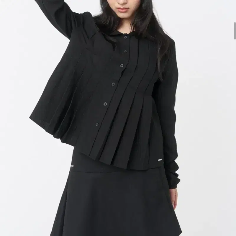미세키서울 Round collar pleats shirts BLACK 블라우스 4