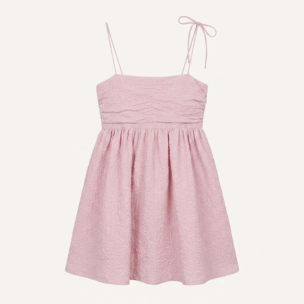 새상품 썸웨어버터 Rony Shirring Mini Dress - Pink