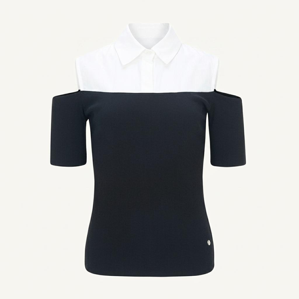 Off-Shoulder Shirt Top (black)