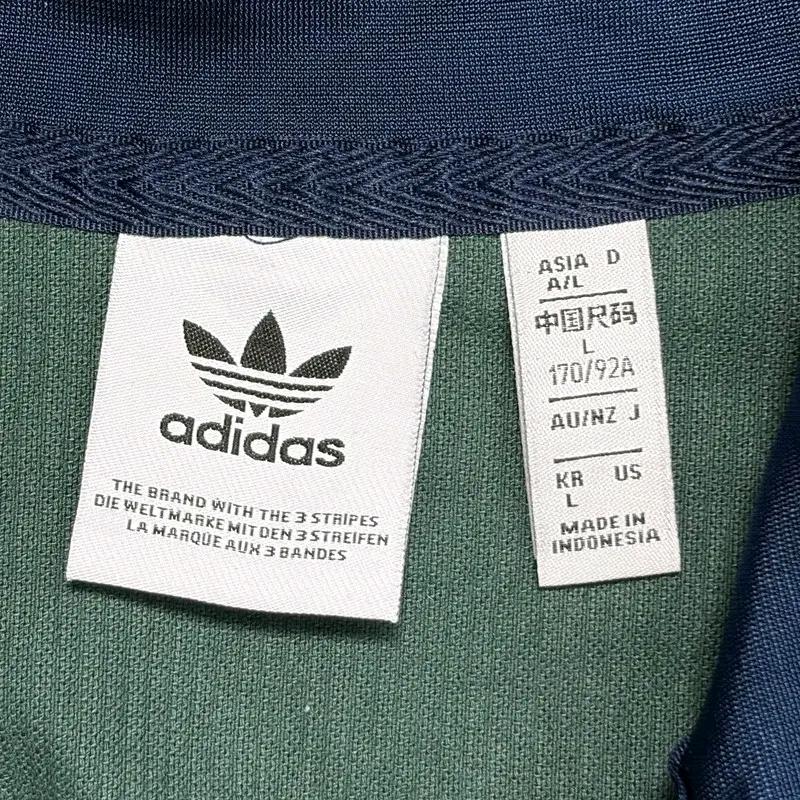 ADIDAS 타탄체크 코듀로이 하프집업 맨투맨 그린 L 4