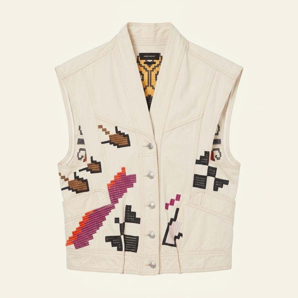 Isabel Marant 이자벨 마랑 아이보리 에릴레인 자수 베스트