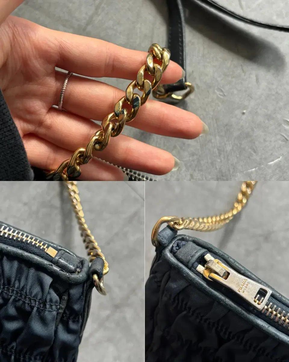 PRADA 프라다 네이비 나일론 테수토 고프레 숄더백 11