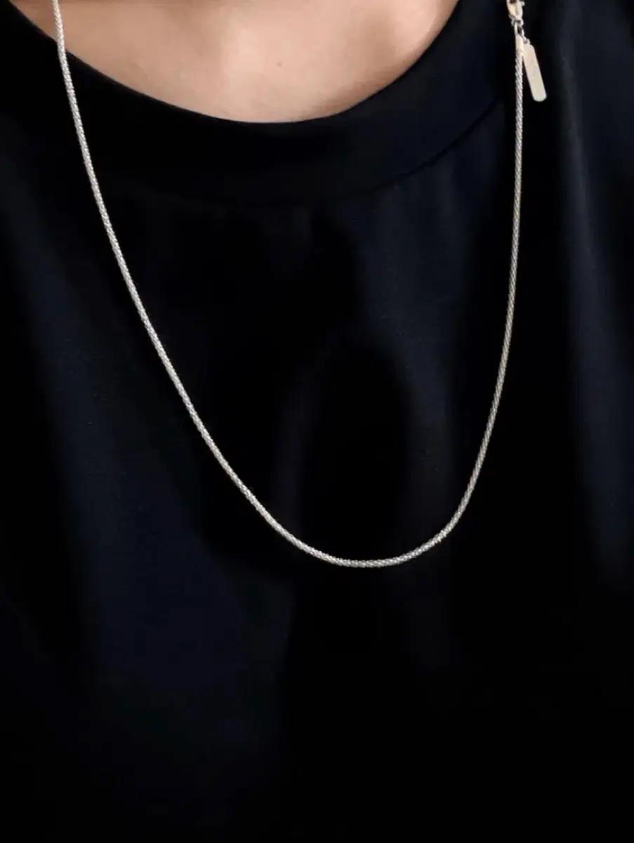 (새상품) 퓨어블랙 스튜디오 라인 네크리스 이탈리 체인 60cm 실버925 2