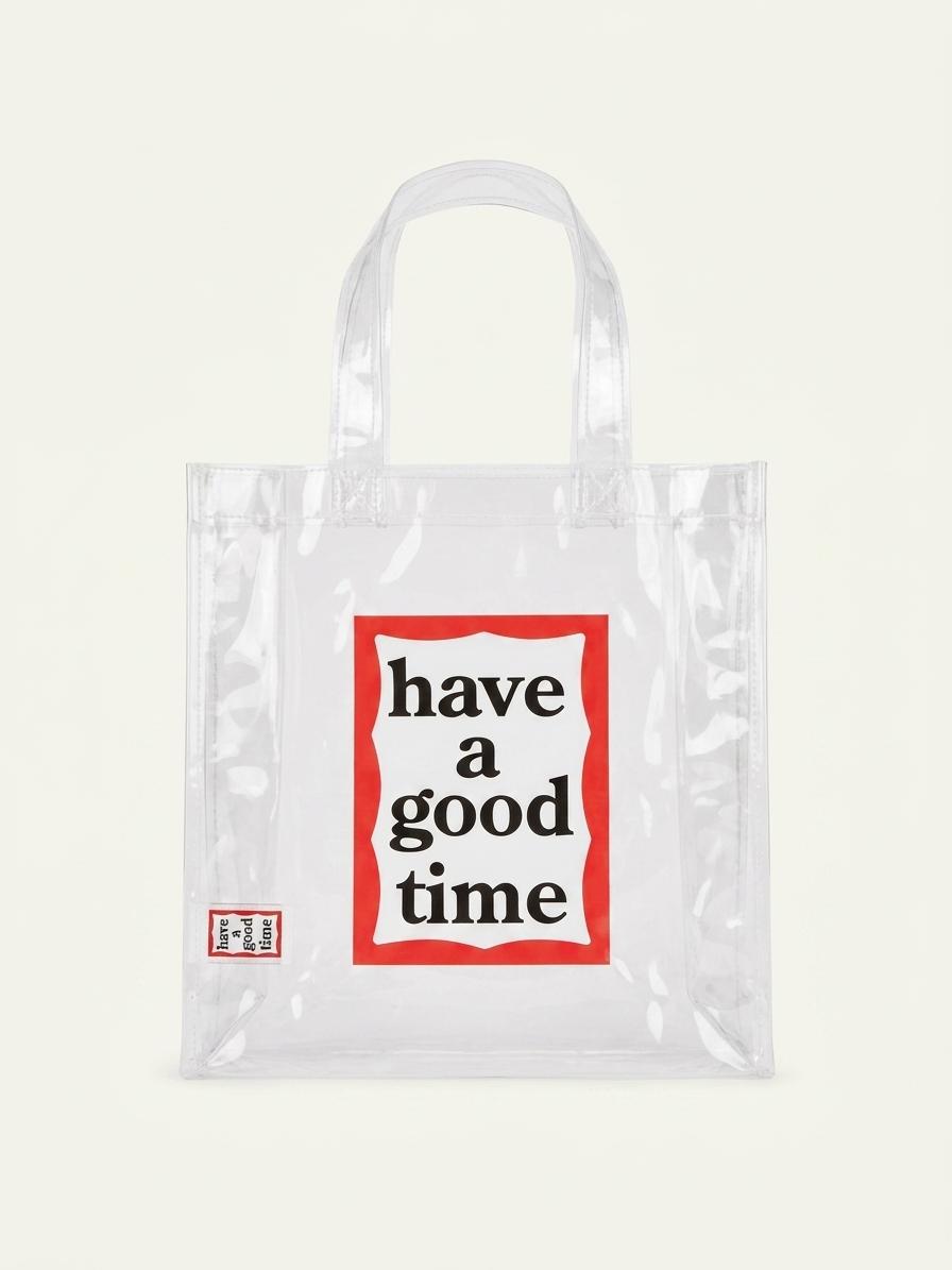 Have a good time 투명 에코백 토트백 비치백
