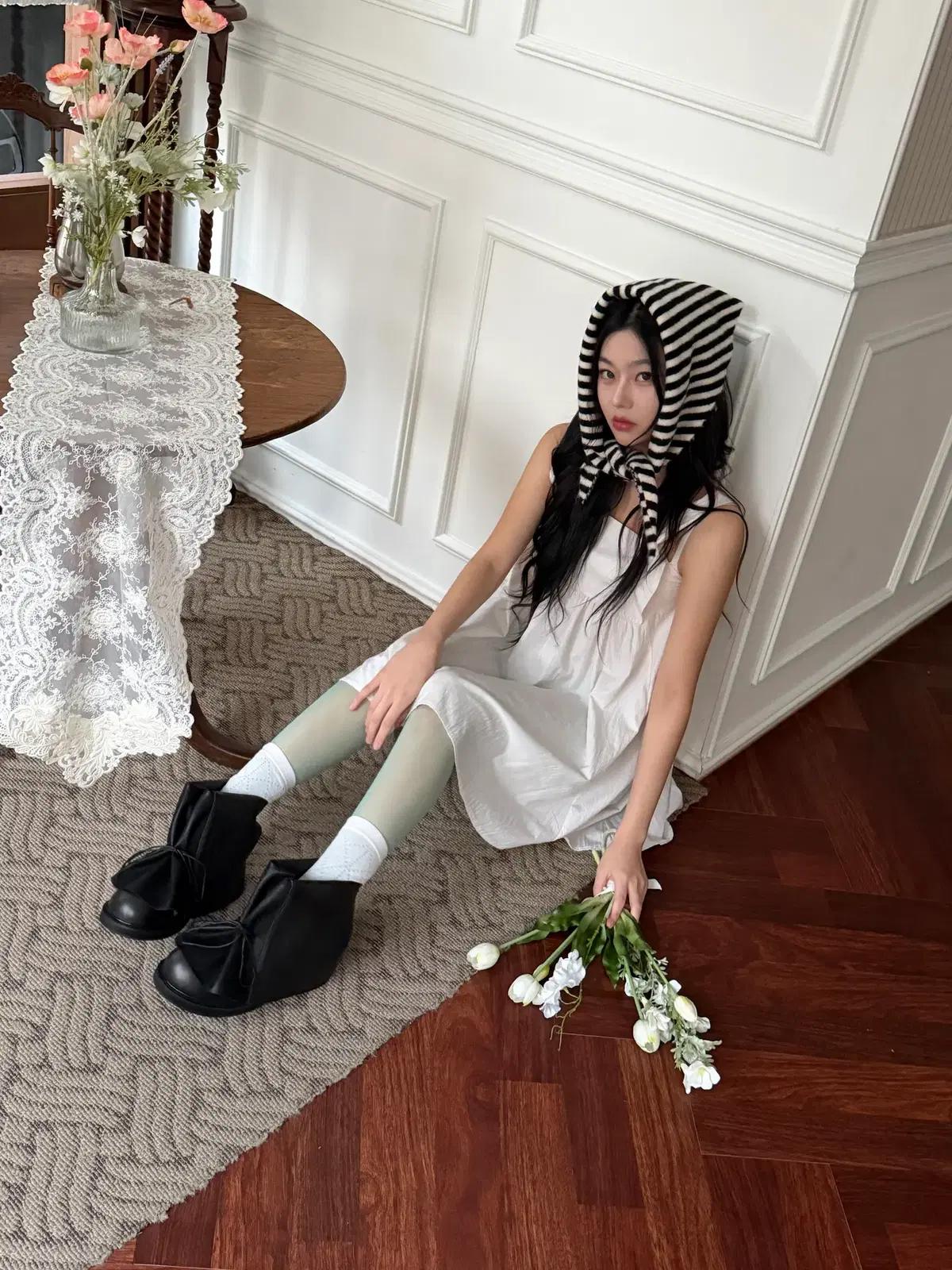 @9577 블랙 240-워싱원단 폴딩부츠 5cm 러블리 숏부츠-새상품 4