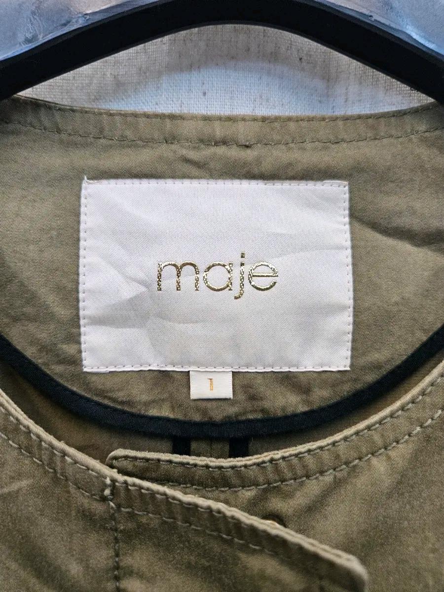 maje 노카라 유넥 카키 자켓 .435 4