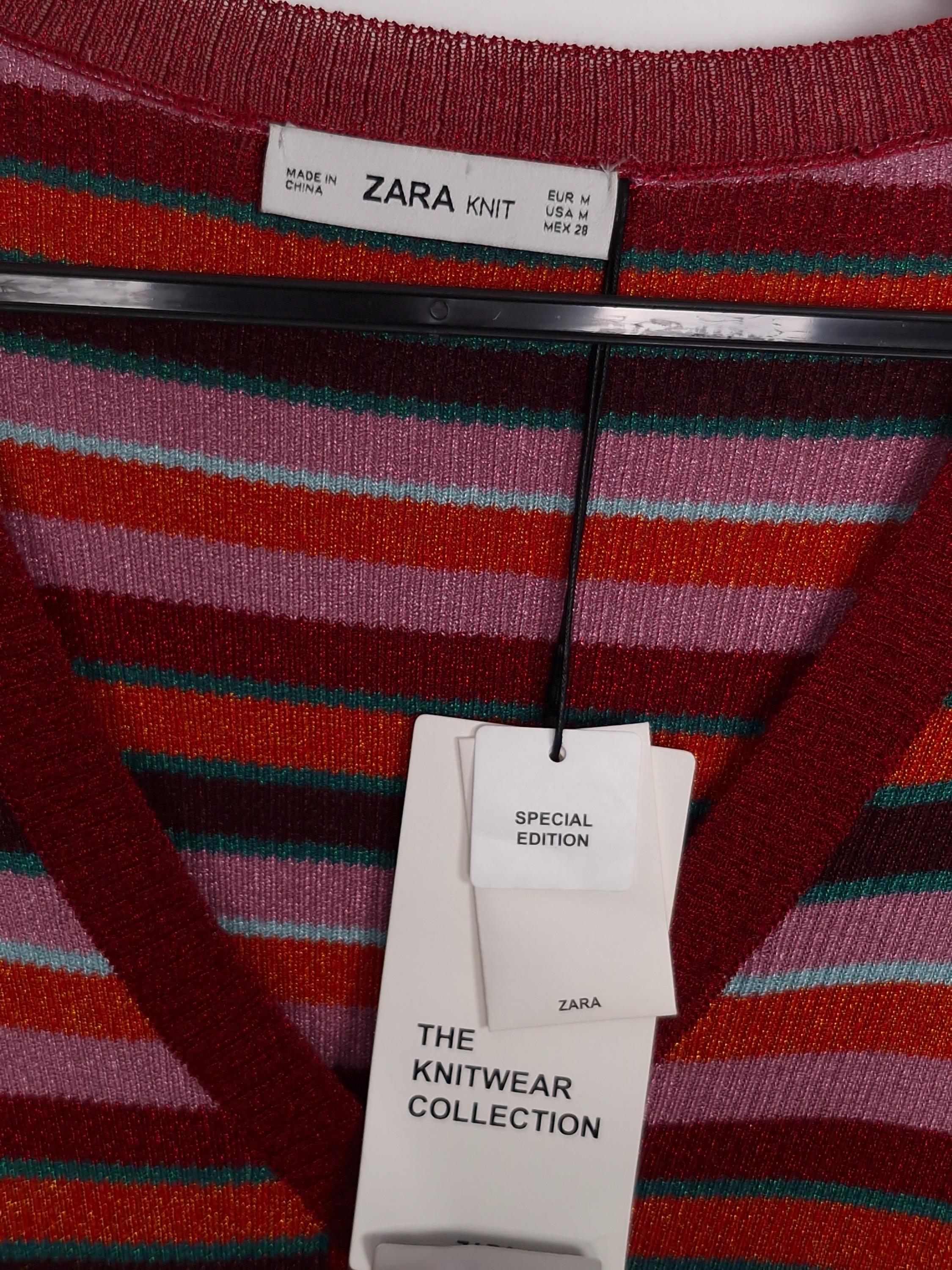자라 ZARA 레드 스트라이프 글리터 가디건 M (새상품) [A801] 4