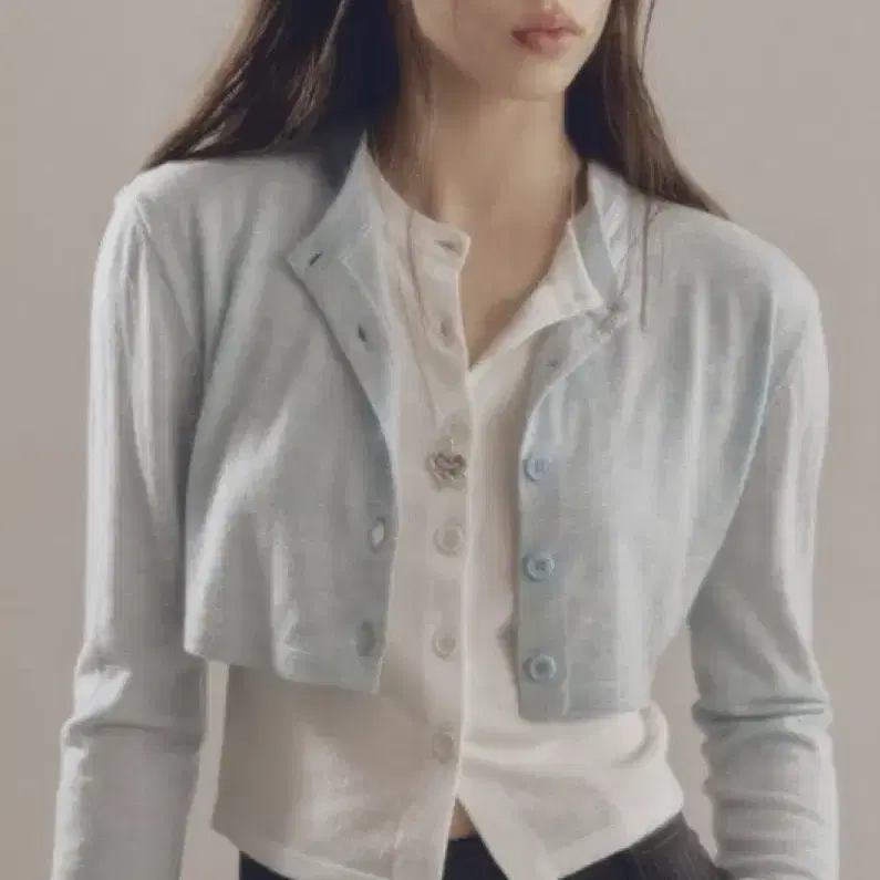 (새상품)아비에무아 레이어드 소프트 울 가디건 1 블루 2