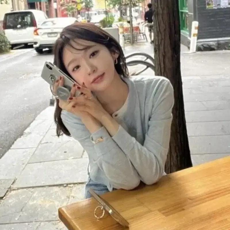 (새상품)아비에무아 레이어드 소프트 울 가디건 1 블루 6