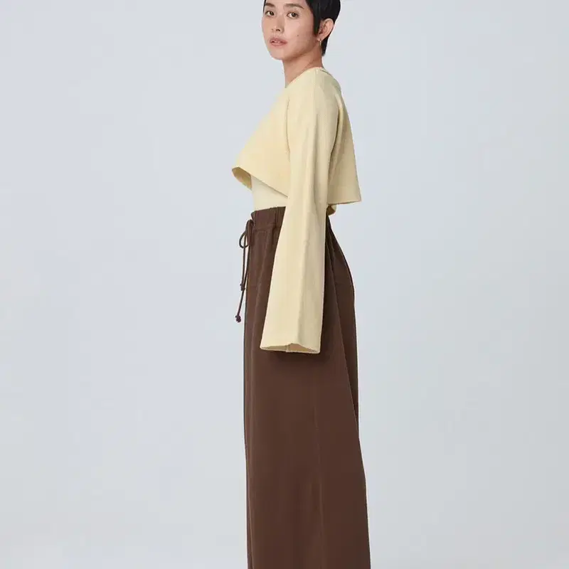 부디무드라 커버업 와플 티셔츠 롱슬리브 크롭탑 yellow (m) 7