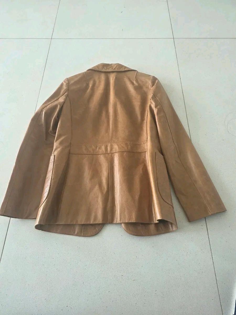 카멜 브라운 천연 가죽 블레이저(코트,옷) 3
