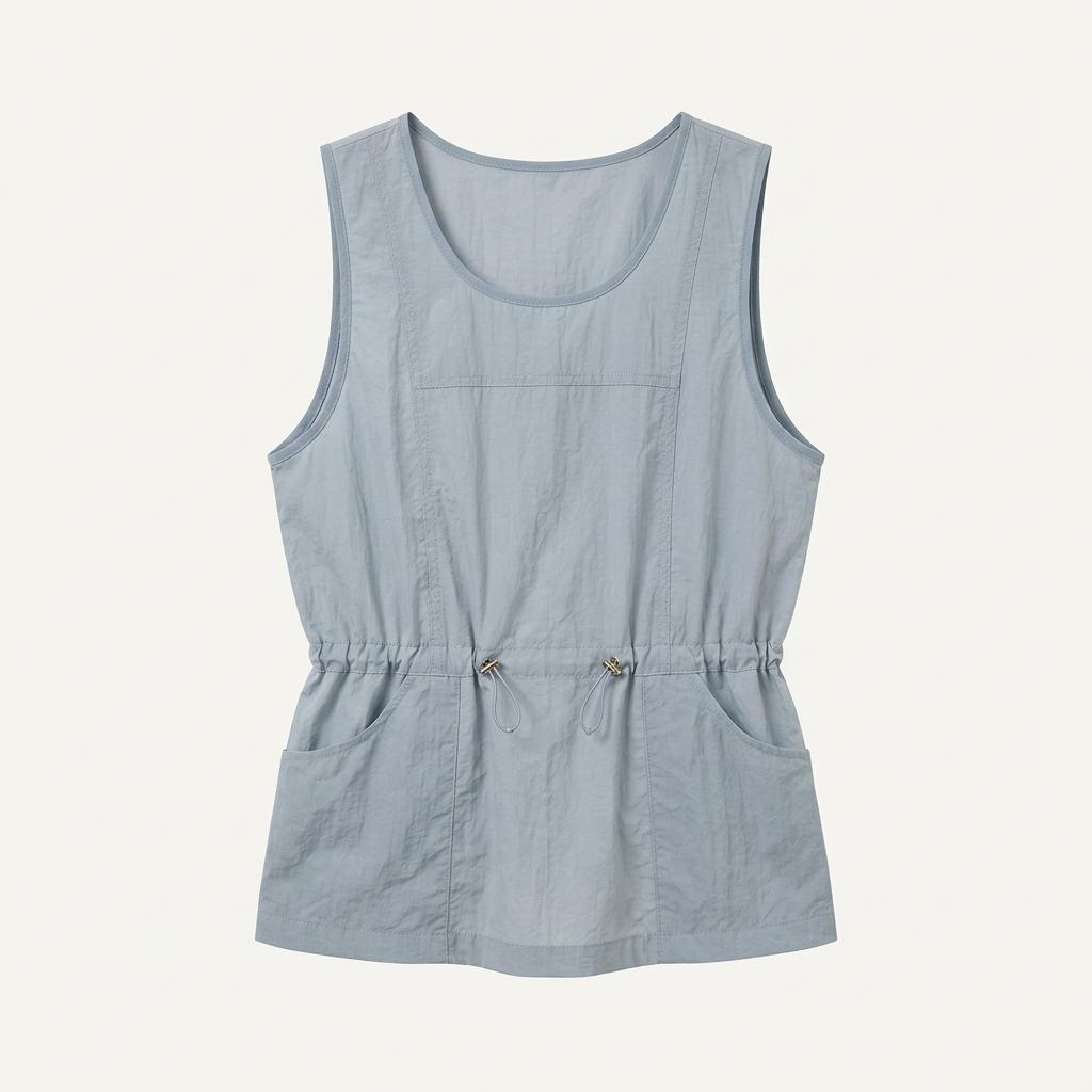 유노이아 String Jogger Vest 베스트 gray blue 1