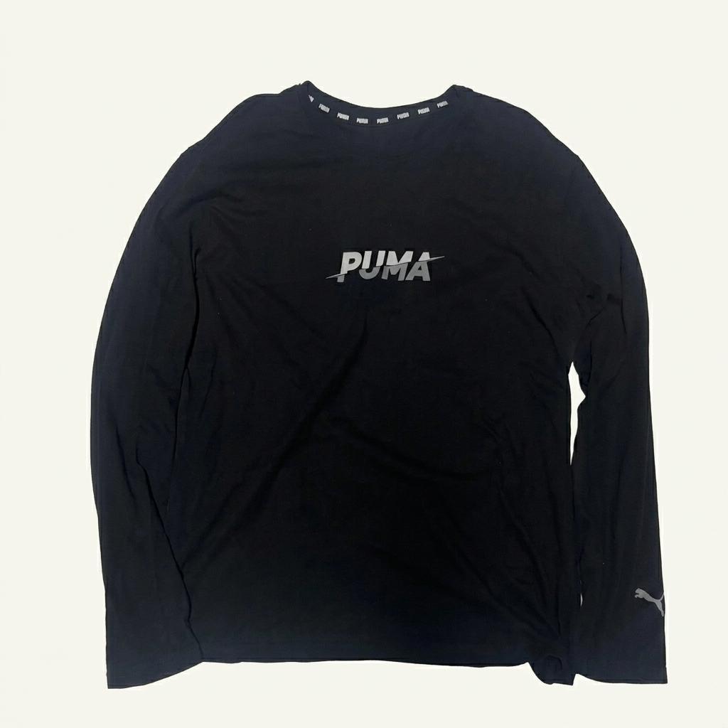 푸마 Puma 스펠로고 빈티지 긴팔 롱 슬리브 티셔츠 블랙
