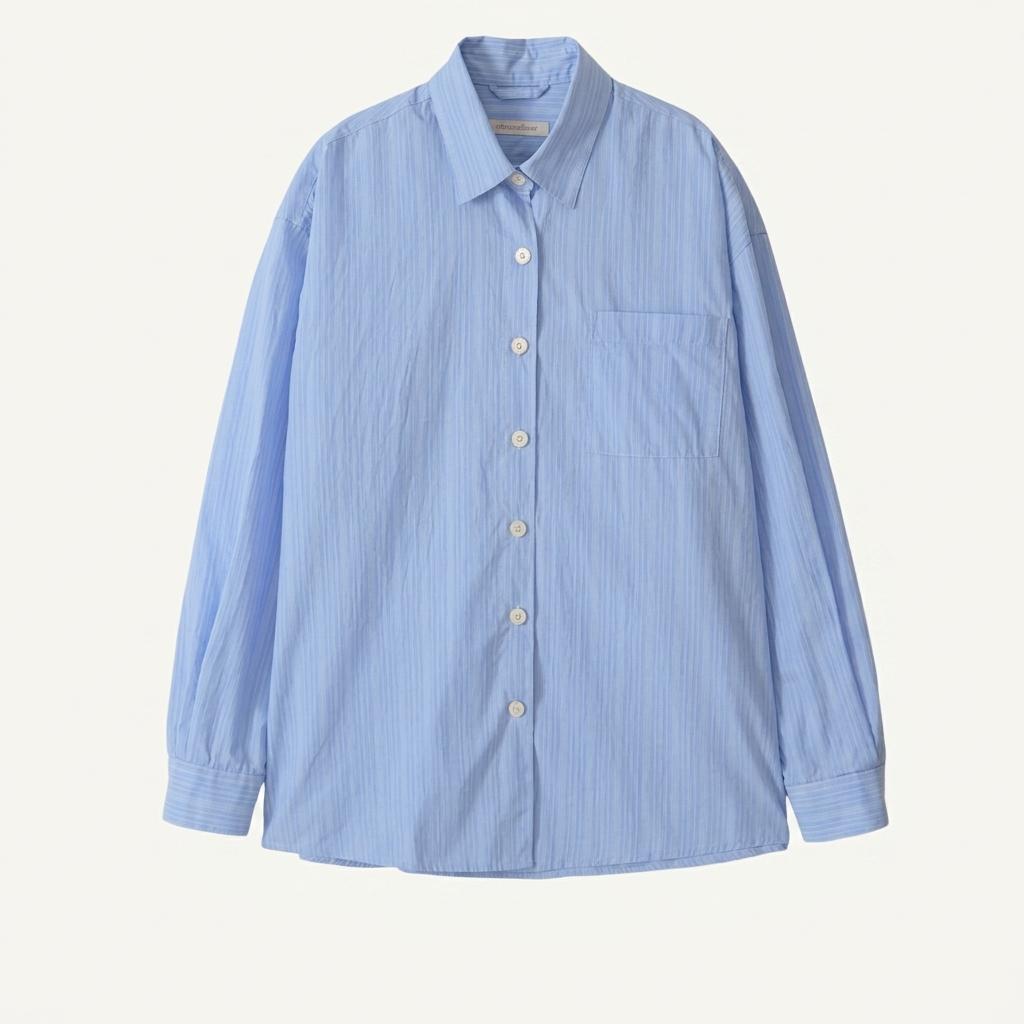 낫띵리튼 Timon striped cotton shirt