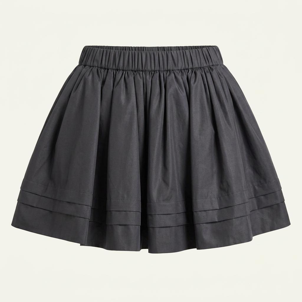 더바넷 Grey pleated tiered mini skirt [M]