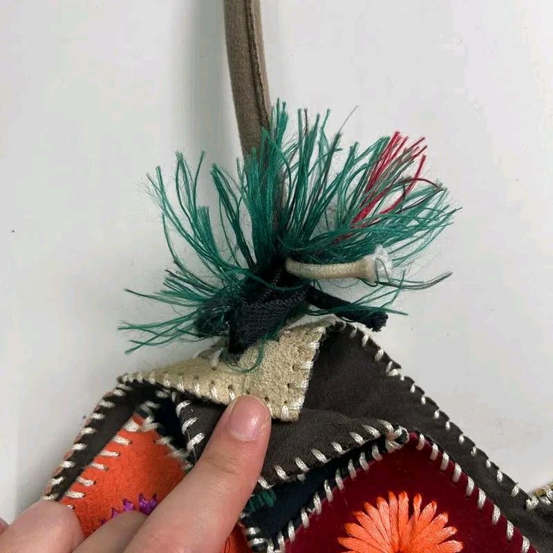Vintage patchwork suede tote bag 6