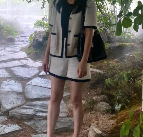 라인 어디션 트위드 반팔 자켓 반바지 셋업 아이보리 7