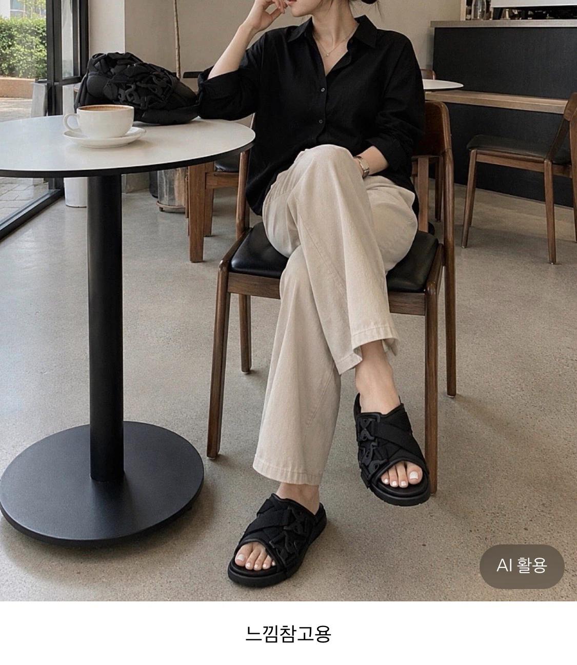 보테가베네타 스냅버클 슬라이드 블랙 36(230-235) 9