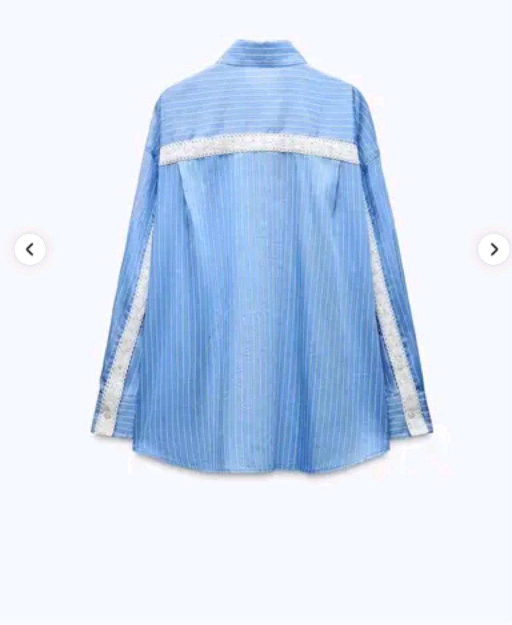 자라 스트라이프 레이스 디테일 셔츠 4