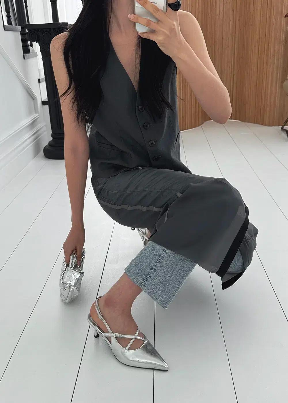 @9516 블랙 230-홀터스트랩 5cm 스틸레토 샌들-새상품 4