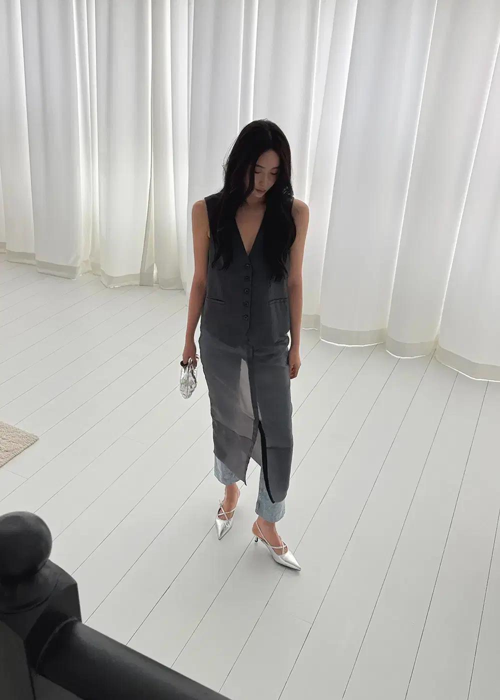 @9516 블랙 230-홀터스트랩 5cm 스틸레토 샌들-새상품 5